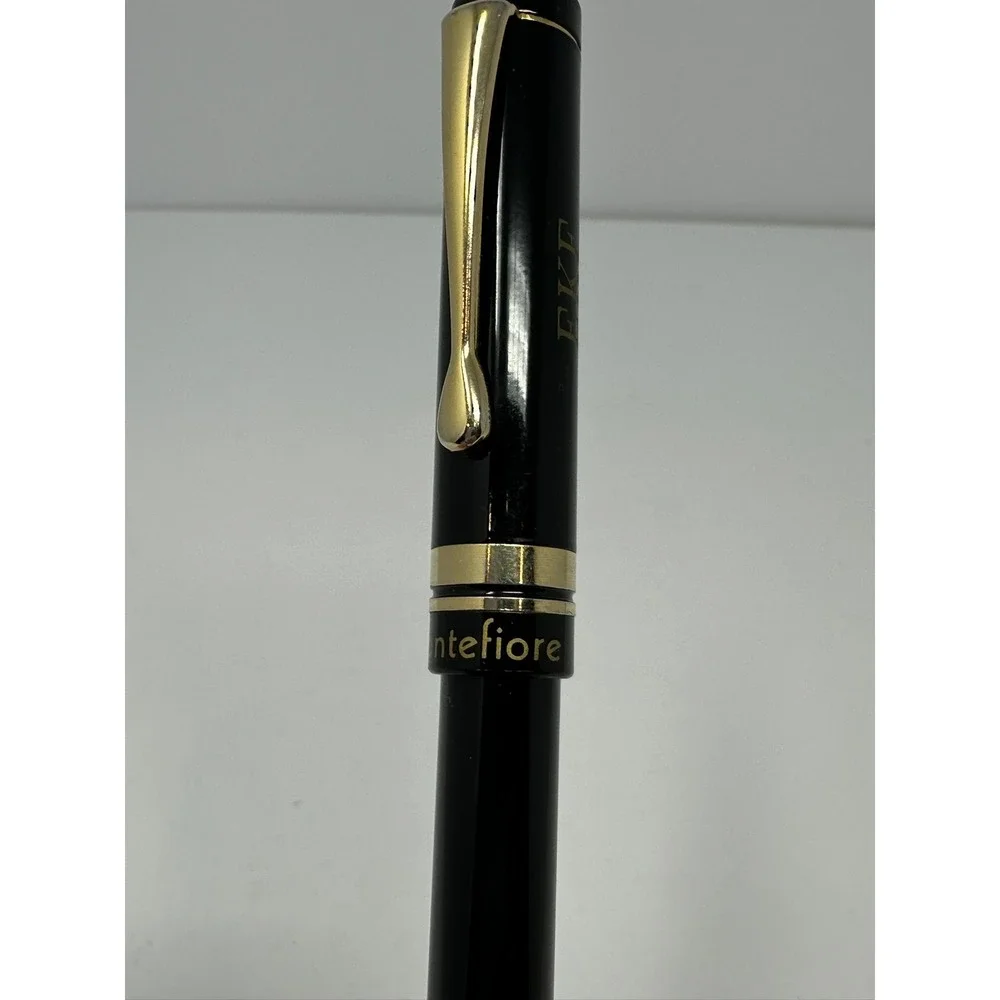 Montefiore Black and Gold Rollerball Pen Personalized EKF‎ Initials Professional